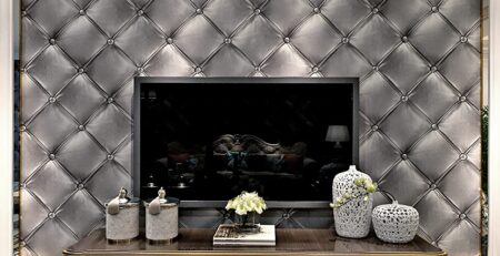 HANMERO® Vintage 3D Faux Leather Textured Lattice Wallpaper