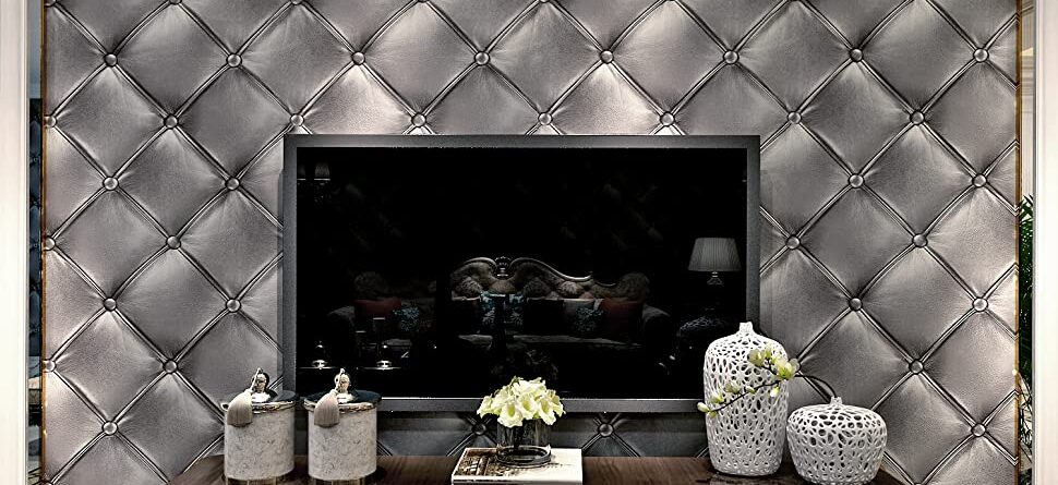 HANMERO® Vintage 3D Faux Leather Textured Lattice Wallpaper