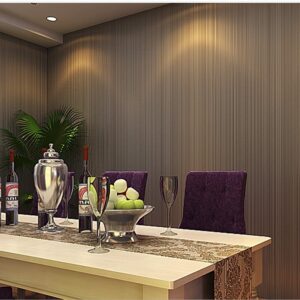 HANMERO Murals Flocking Nonwoven Bump Dimensional Vertical Stripes Wallpaper - Image 3