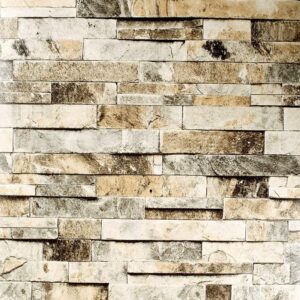 Hanmero Imitation Brick Marble Wall Pattern Wallpaper Beige Cream Grey - Image 5