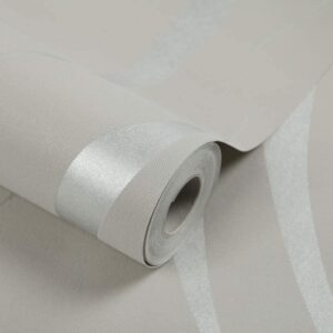 Hanmero Water Plant Pattern 3D Flocking Embossed Wallpaper Silver & Grey - Image 4