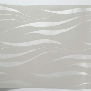 Hanmero Water Plant Pattern 3D Flocking Embossed Wallpaper Silver & Grey - Image 5