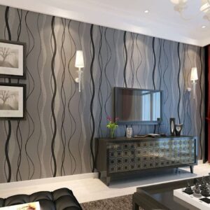 HANMERO® Minimalist Geometric Lines Wavy Stripes and Curves Microfiber Nonwoven Wallpaper - Image 4