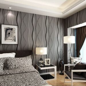 HANMERO® Minimalist Geometric Lines Wavy Stripes and Curves Microfiber Nonwoven Wallpaper - Image 5