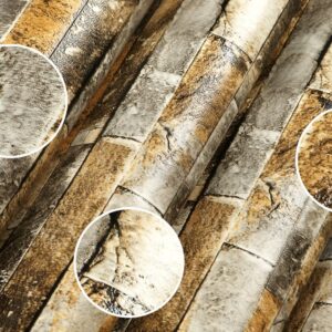HANMERO® Rural Style Vivid Imitation Brick Wall Pattern Wallpaper Brown - Image 7