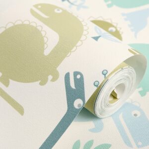 HANMERO® Vivid Cartoon Art Dinosaur World Decor Nursery Decal Embossing Non-woven Fabrics Wallpaper - Image 4