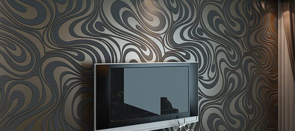 HANMERO Modern Minimalist Abstract Curves Glitter Non-woven 3D Wallpaper For Bedroom Living Room TV Backdrop Brown