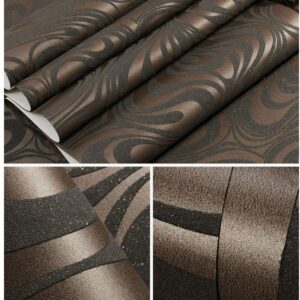 Hanmero Minimalist Abstract Curves Glitter 3D Wallpaper Brown - Image 6