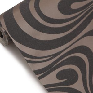 Hanmero Minimalist Abstract Curves Glitter 3D Wallpaper Brown - Image 7