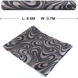 Hanmero Minimalist Abstract Curves Glitter 3D Wallpaper Brown - Image 8