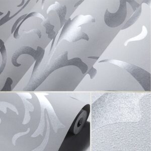 HANMERO Victorian Damask Embossed Textured Non Woven Flocking Wallpaper - Image 4