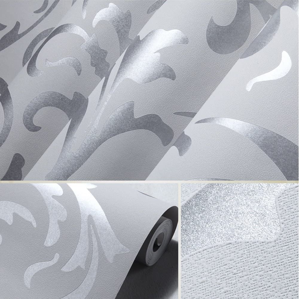 10m European Gold Damask Embossed Wallpaper Roll - Non-woven, Textured With Glitter, Peelable