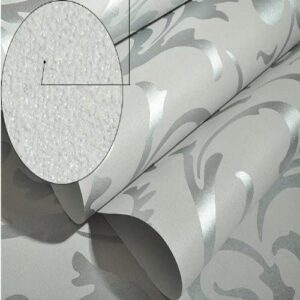HANMERO Victorian Damask Embossed Textured Non Woven Flocking Wallpaper - Image 5
