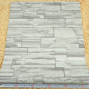 HANMERO Rural Style Imitation 3D Grey Brick Wall Pattern Wallpaper - Image 3