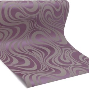Hanmero Minimalist Abstract Curves Glitter 3D Wallpaper Purple - Image 4