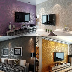 Hanmero Minimalist Abstract Curves Glitter 3D Wallpaper Purple - Image 8