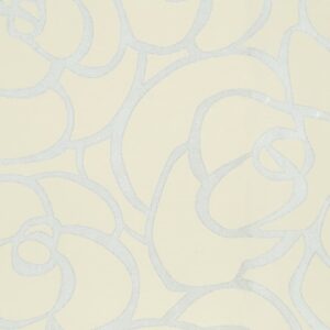 Hanmero Romantic Rose 3D Flower Pattern Embossed Flocking Wallpaper Silver - Image 3
