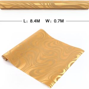 Hanmero Minimalist Abstract Curves Glitter 3D Wallpaper Gold - Image 4