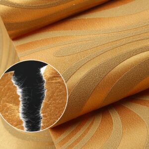 Hanmero Minimalist Abstract Curves Glitter 3D Wallpaper Gold - Image 5