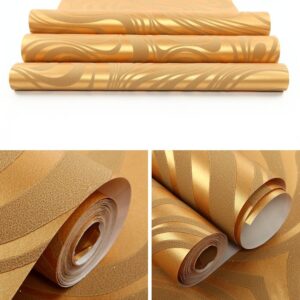 Hanmero Minimalist Abstract Curves Glitter 3D Wallpaper Gold - Image 6