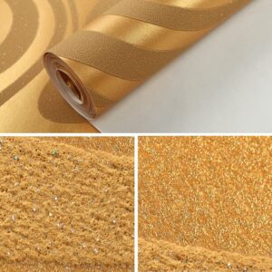 Hanmero Minimalist Abstract Curves Glitter 3D Wallpaper Gold - Image 7