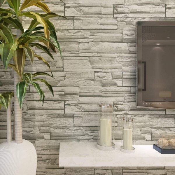 Hanmero Imitation Brick Wall Pattern Wallpaper Grey