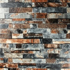 Hanmero 3D Chinese Style Imitation Brick Effect Decals Wallpaper Ash Black - Image 3