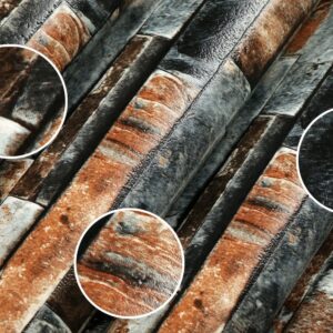 Hanmero 3D Chinese Style Imitation Brick Effect Decals Wallpaper Ash Black - Image 5