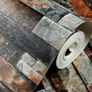 Hanmero 3D Chinese Style Imitation Brick Effect Decals Wallpaper Ash Black - Image 6