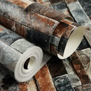 Hanmero 3D Chinese Style Imitation Brick Effect Decals Wallpaper Ash Black - Image 7