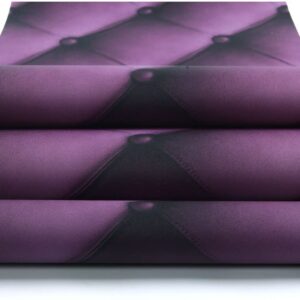 Hanmero Vintage 3D Faux Leather Textured Lattice Wallpaper Purple - Image 7