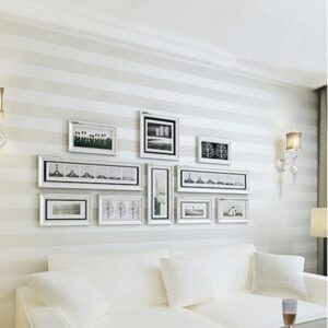 Hanmero European Modern Minimalist Country Luxury Stripe Wallpaper Cream/White - Image 9