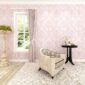 HANMERO 10m Classic Nonwoven Glitter Flocking Textured Damask Wall Paper Roll for Bedroom Living Room Pink