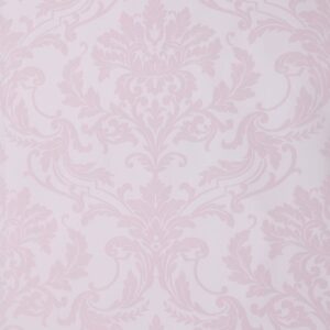 Hanmero Classic Glitter Flocking Textured Damask Wallpaper Pink - Image 3