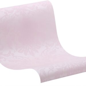 Hanmero Classic Glitter Flocking Textured Damask Wallpaper Pink - Image 5