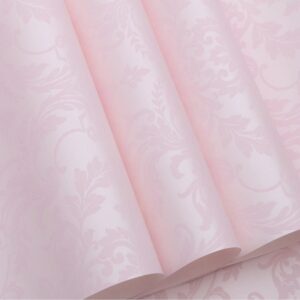 Hanmero Classic Glitter Flocking Textured Damask Wallpaper Pink - Image 7