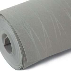 Hanmero Classic Flocking Plain Stripe Modern Wallpaper Silver Grey - Image 7