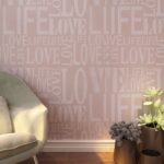 HANMERO 3D Modern Fashion Love&Life Letters Nonwoven Wallpaper Bedroom Wall Paper Roll Decor 57 Square Feet Light Purple