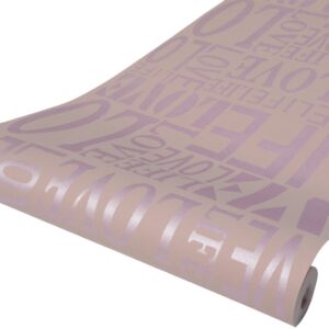 Hanmero 3D Fashion Love&Life Letters Wallpaper Light Purple - Image 3