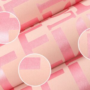 HANMERO Korean Style Romantic Love Life Alphabet Pattern Wallpaper Pink - Image 5
