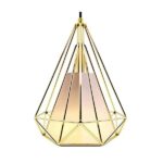 Create Bright Retro Style Industrial Loft Metal Chandelier Ceiling Pendant Light - Gold Iron Basket Cage Hanging Lamp