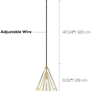 Retro Style Ceiling Pendant Light - Gold Iron Basket Cage - Image 3
