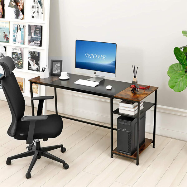 Computer Desk in Black and Vintage Colour Block