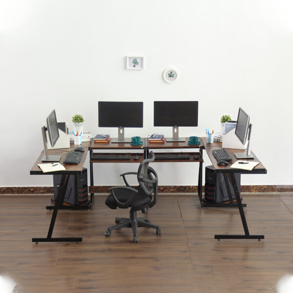 Computer Desk L Shaped Desk in Vintage Colour