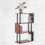 S Shape Bookcase 3tier Bookshelf Dividers Storage Display