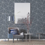 Non Woven Irregular Triangle Wallpaper (Payne's grey)
