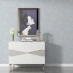 Non Woven Irregular Triangle Wallpaper（Cadet blue）