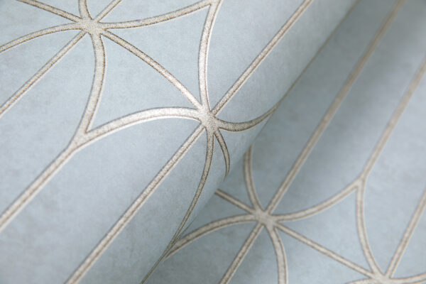 Non Woven Wallpaper with Leaf Pattern （Cadet grey）