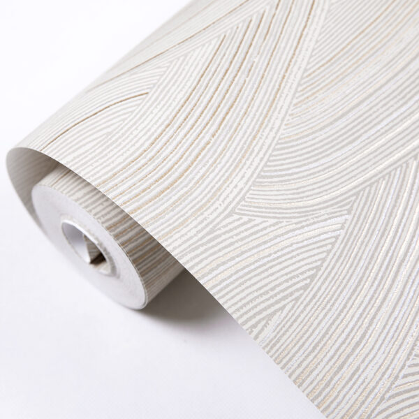 Non Woven Wallpaper with Water Waves （Pale silver）