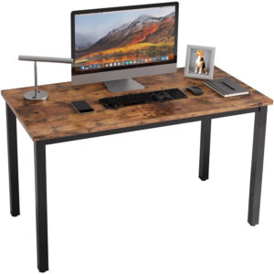 Computer Desk in Rustic Brown Colour with Sturdy Metal Frame
